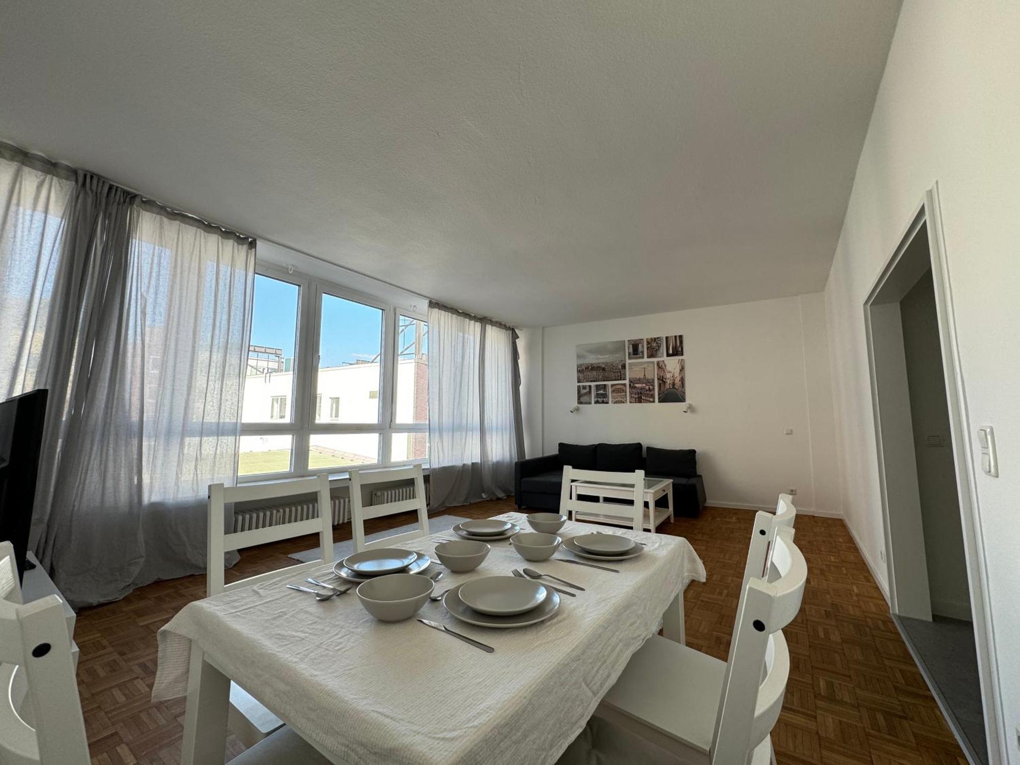 Modernes Apartment Duisburg-Mitte mit Balkon Exterior foto