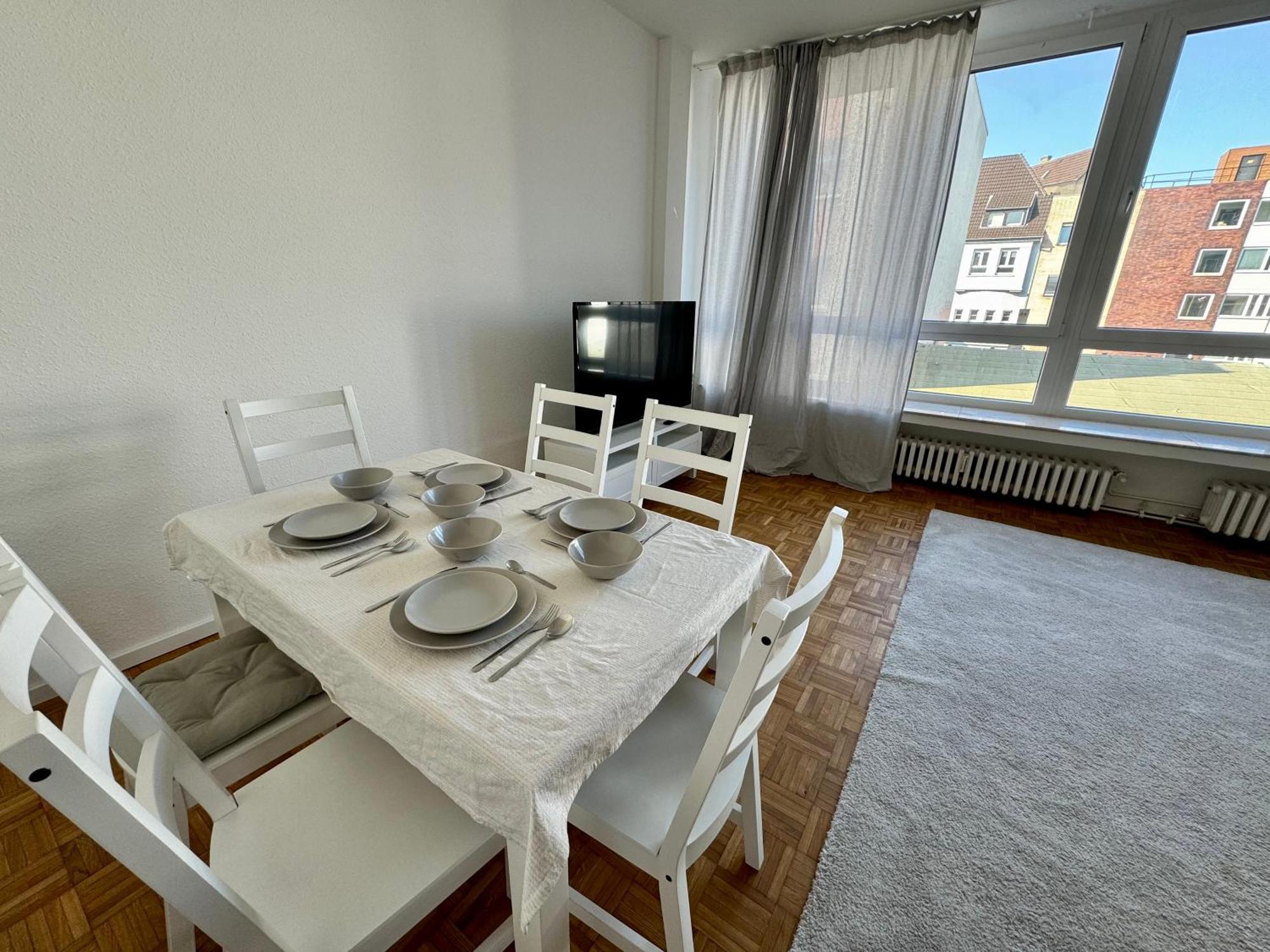 Modernes Apartment Duisburg-Mitte mit Balkon Exterior foto