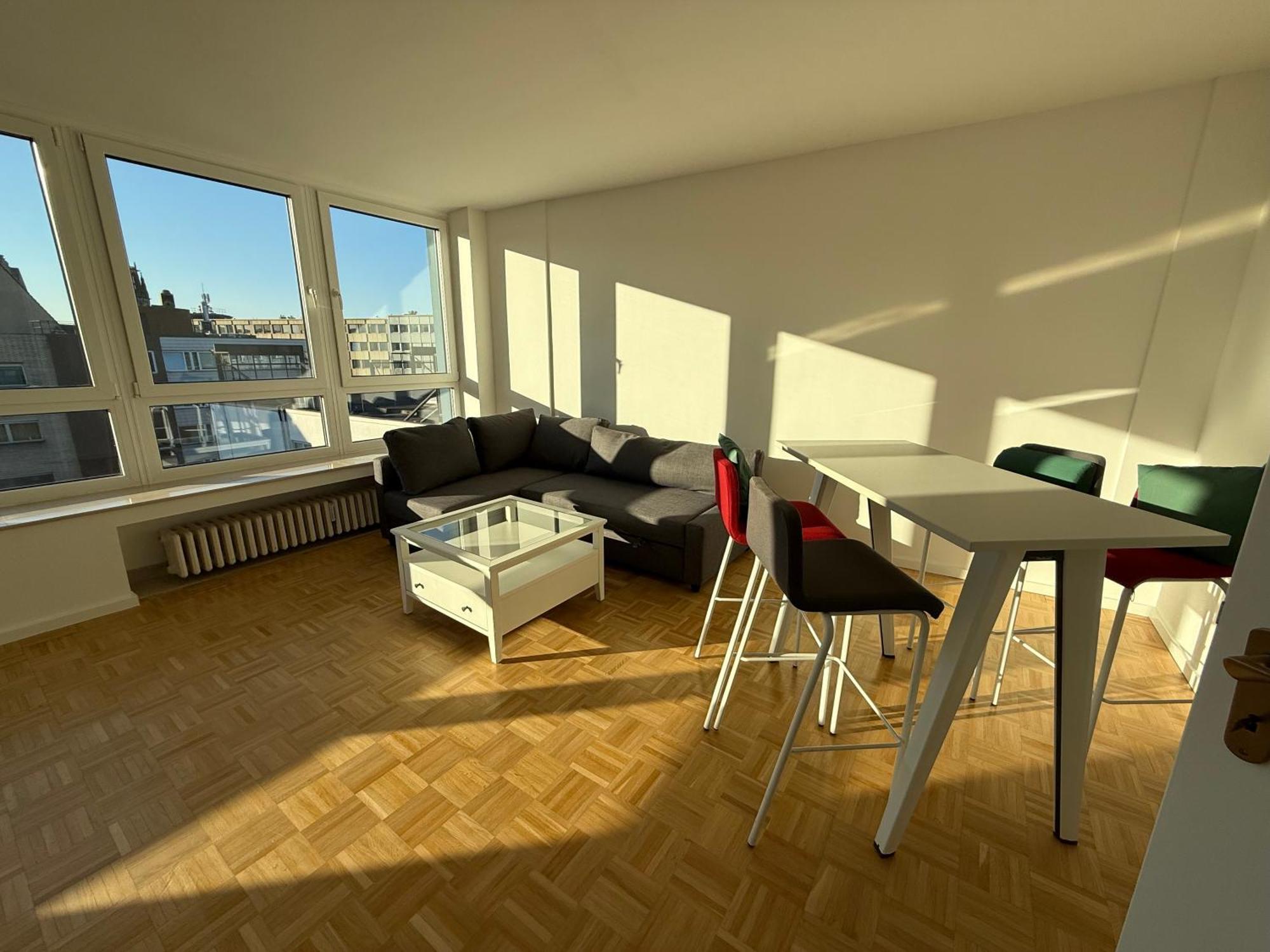 Modernes Apartment Duisburg-Mitte mit Balkon Exterior foto